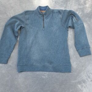 jeremiah Herringbone 1/4 Zip Pullover‎ Men's L Green Grey